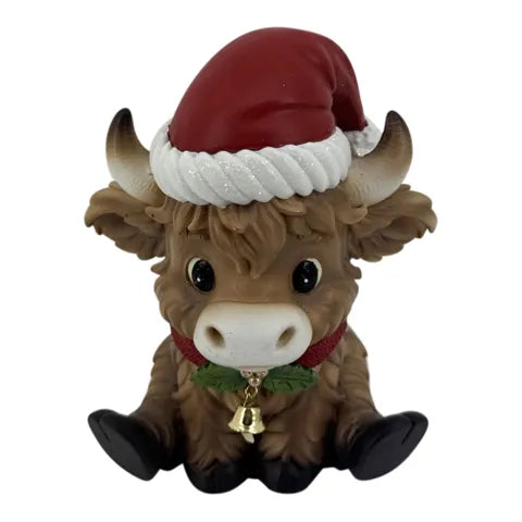 Highland Cow Decor Resin | Brown/Red