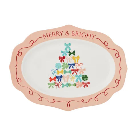 Bow Tree Oval Platter Ceramic | Multi