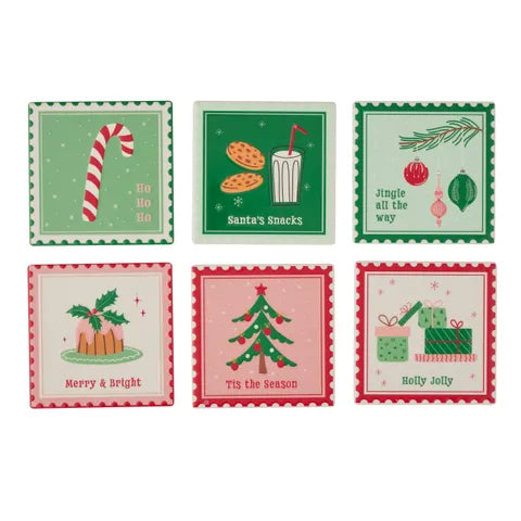 Xmas Stamp Ceramic Coaster