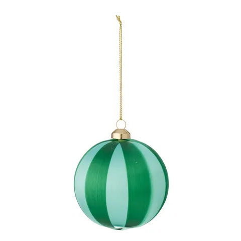 Silk Pop Stripe Bauble | Teal/Green