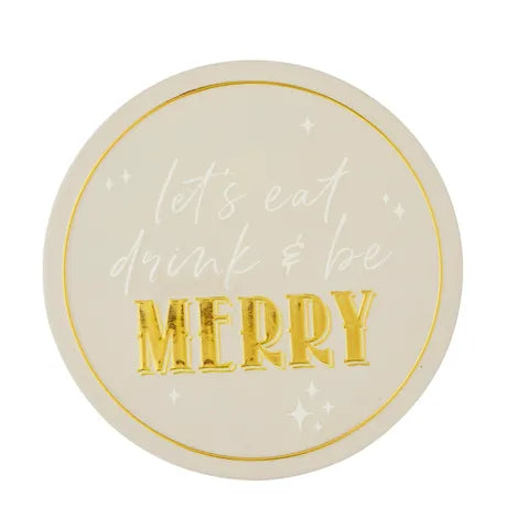 Merry Sparkle Round Ceramic Trivet