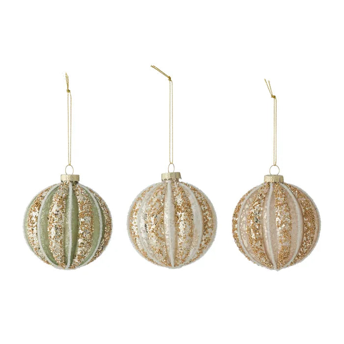 Luxe Stripe Bauble Glass