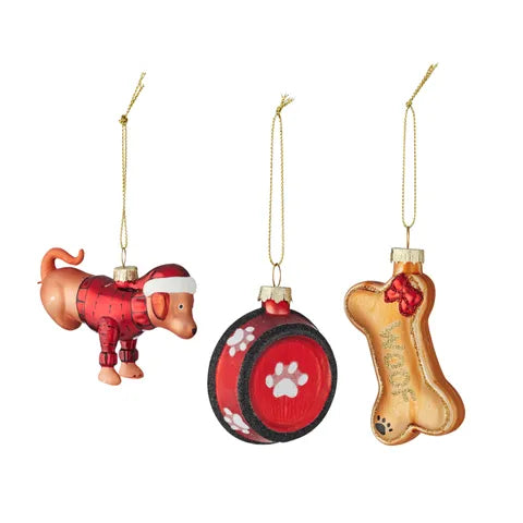 Merry Woof Ornament Glass