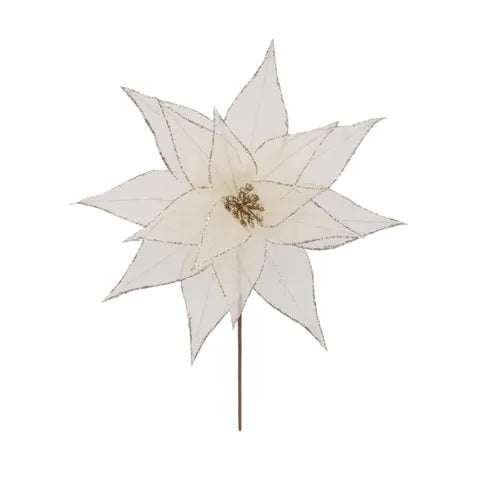 Sparkle Poinsettia Stem Fabic | Gold