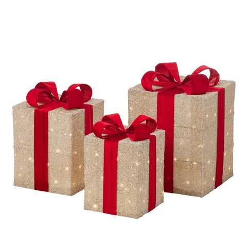 Gifbox LED Fabric | Gold/Red
