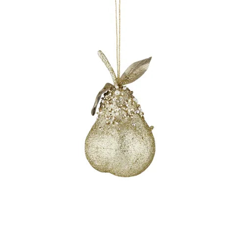 Pear Hanger Foam/Poly 8x14cm Gold