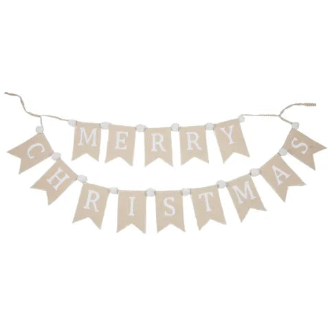 Merry Christmas Bunting | Cream/Wht