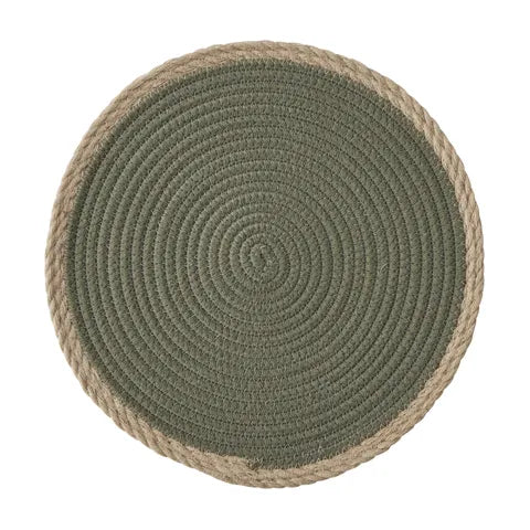 Harris Cotton/Jute Placemat | Olive