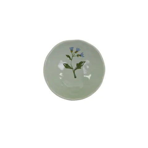 Fiori Ceramic Trinket Dish | Natural/Blue