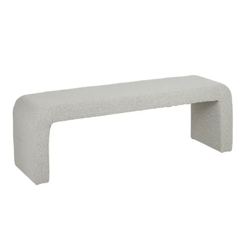 Presley Boucle Bench | Ivory