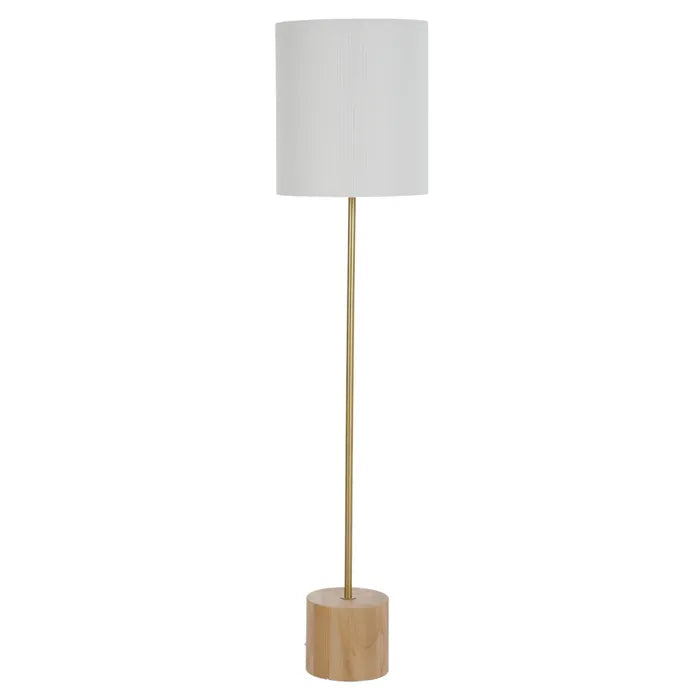 Chandi Wood Floor Lamp | Nat/Wht