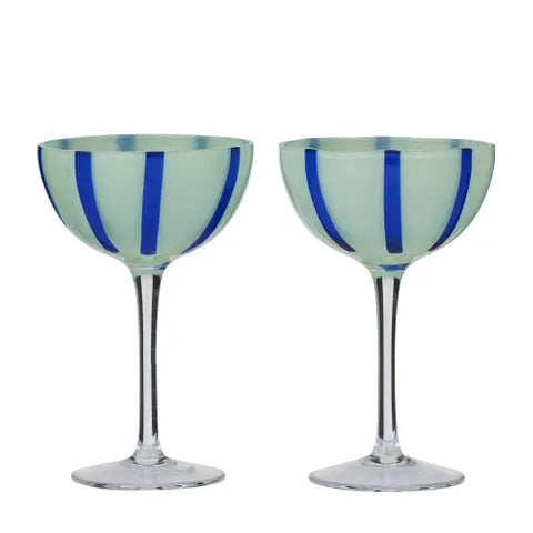 Aperitivo S/2 Coupe Glass | Green/Blue