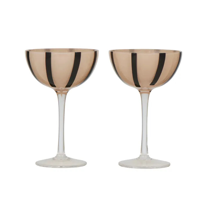 Aperitivo S/2 Coupe Glass | Nude/Black