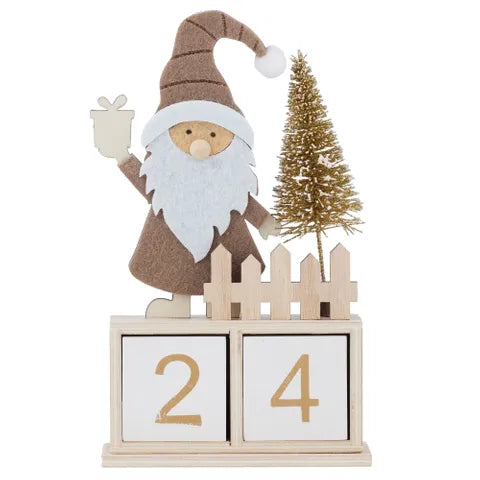 Santa Advent Calendar Wood/Felt