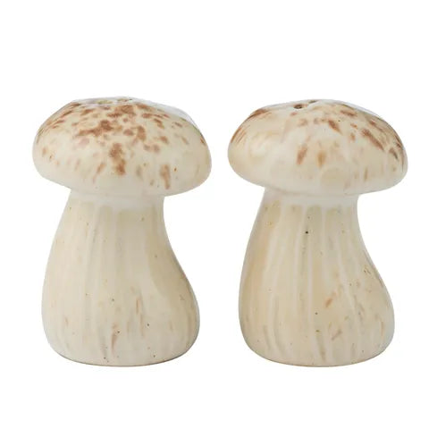 Funghi S/2 Ceramic S&P Shakers | Natural