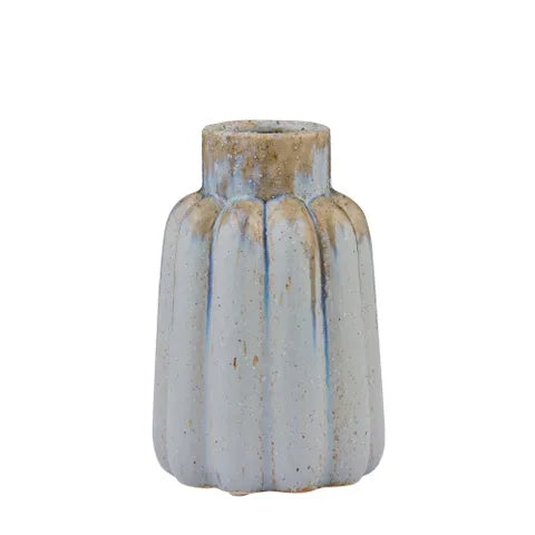 Rani Ceramic Vase | Blue/Nat