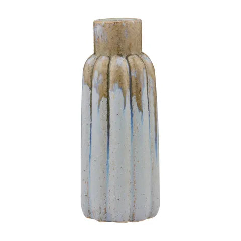 Rani Ceramic Vase | Blue/Nat