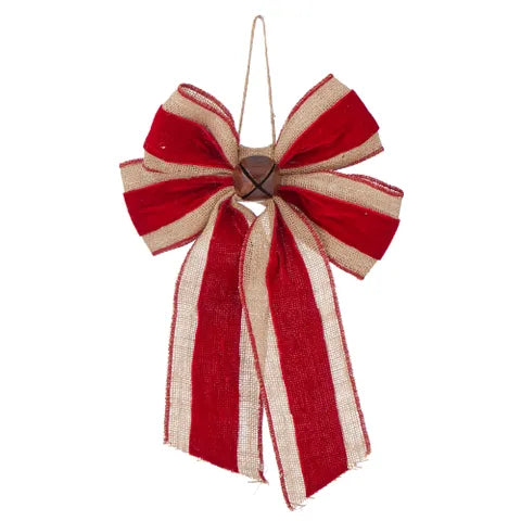Hanging Bow w/Stripes & Glitter