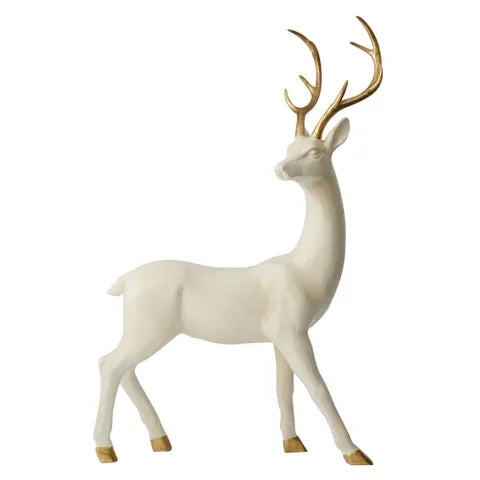 Standing Deer Poly | Gold/White