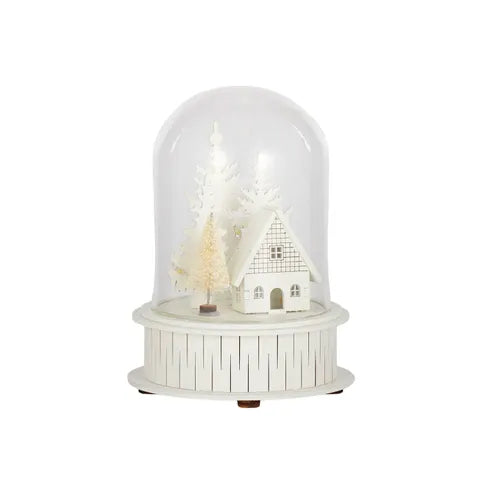Xmas Dome LED Wood | White
