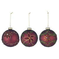 Glass Bauble Glitter Matte | Burgundy