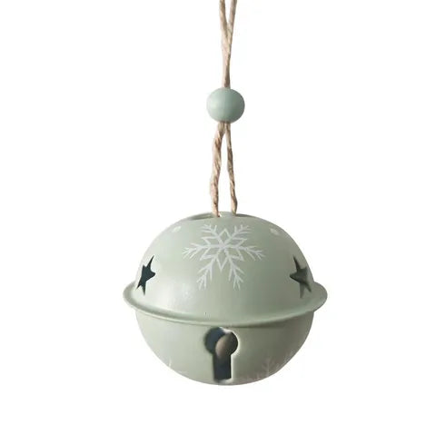Bell Hanger W/Snowflakes Metal | Green