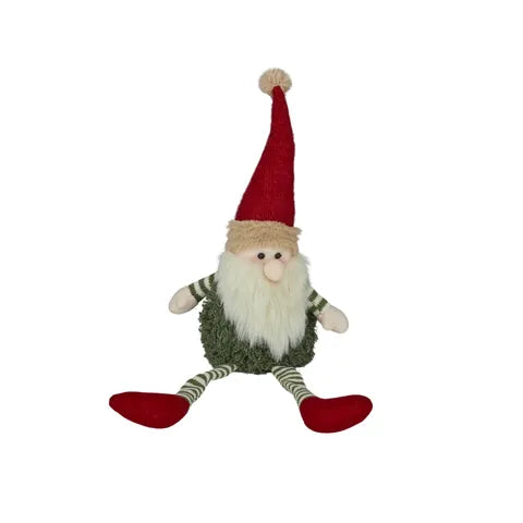 Santa Gnome Fabric | Red/Green