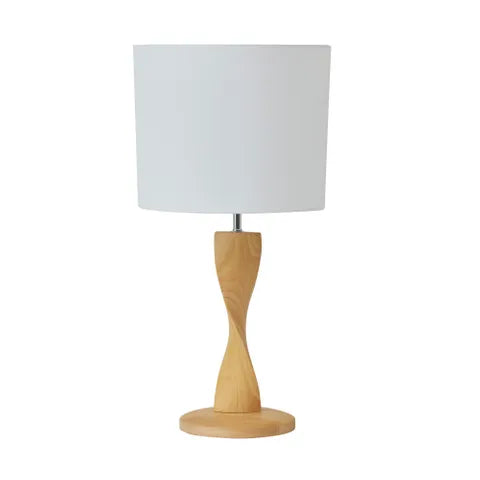 Priya Wood Table Lamp | Nat/White