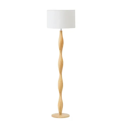 Priya wood Floor Lamp | Nat/White