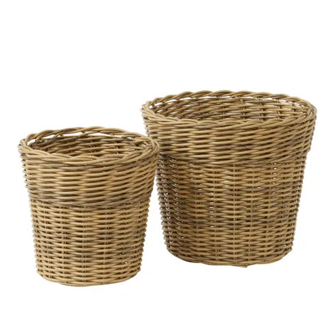 Burleigh Resin Wicker Rattan Pots