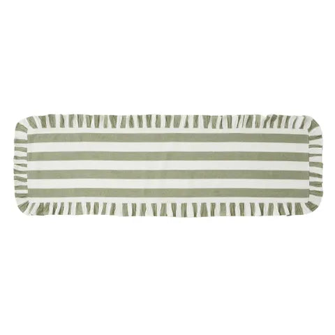 Orla Cotton Runner | Olive/Ivory