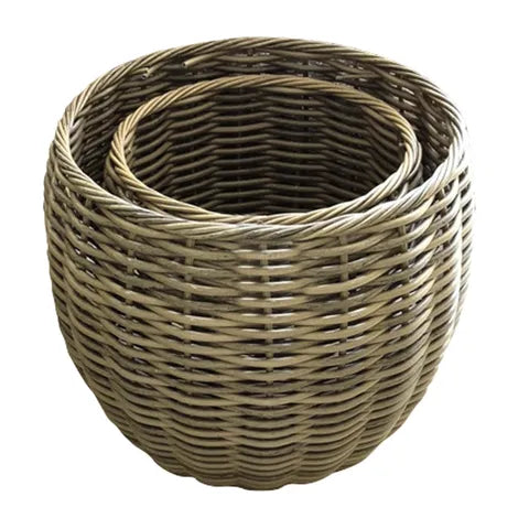Tall Curve PE Rattan Basket