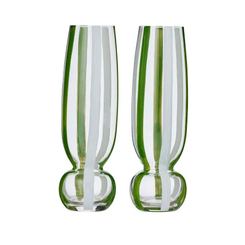 Kimi S/2 Glass Flute | Green/White