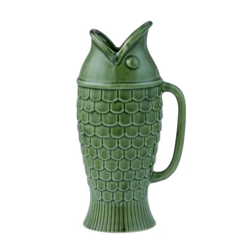 Fin Ceramic Jug | Olive
