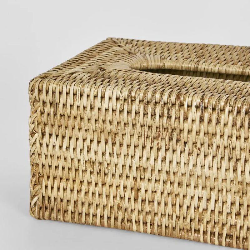 Paume Rattan Rectangle Tissue Box Natural