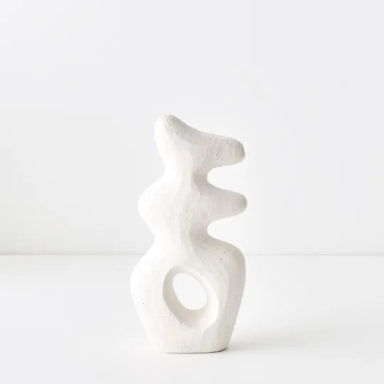 Ceramic Statue Object Cora | White Chalk