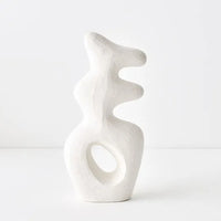Ceramic Statue Object Cora | White Chalk