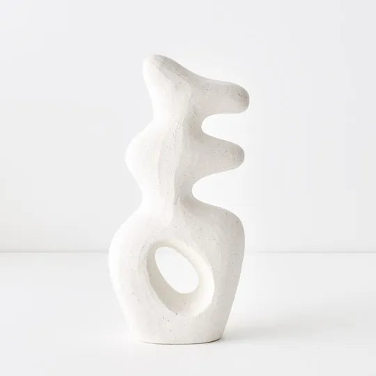 Ceramic Statue Object Cora | White Chalk