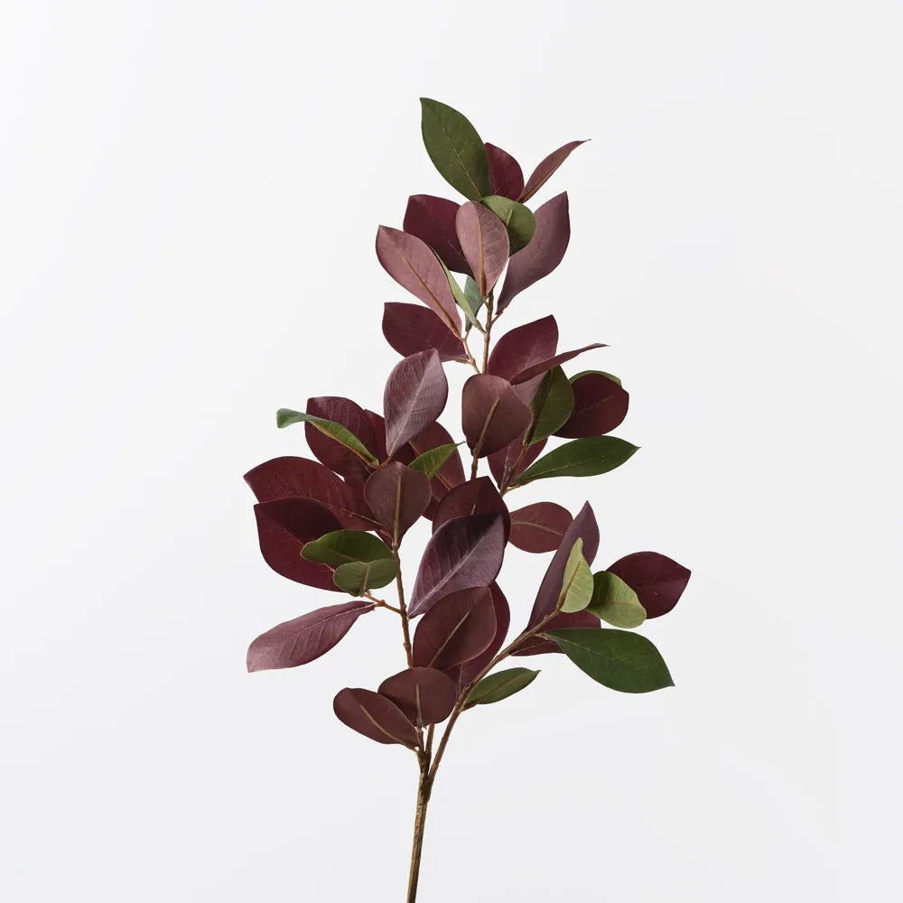 Pomegranate Leaf Spray Burgundy Green