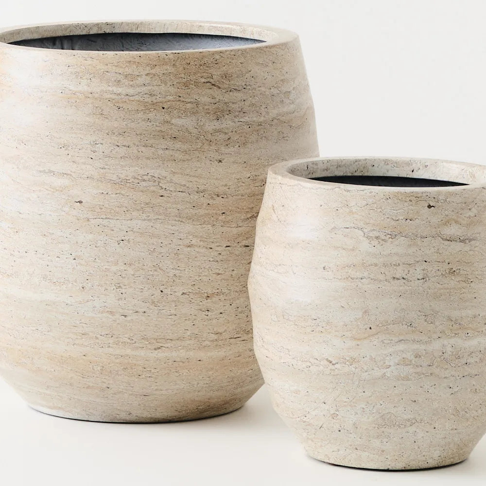 Pot Silos Ivory Travertine