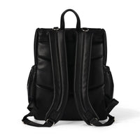 Signature Nappy Backpack | Black Dimple Vegan Leather