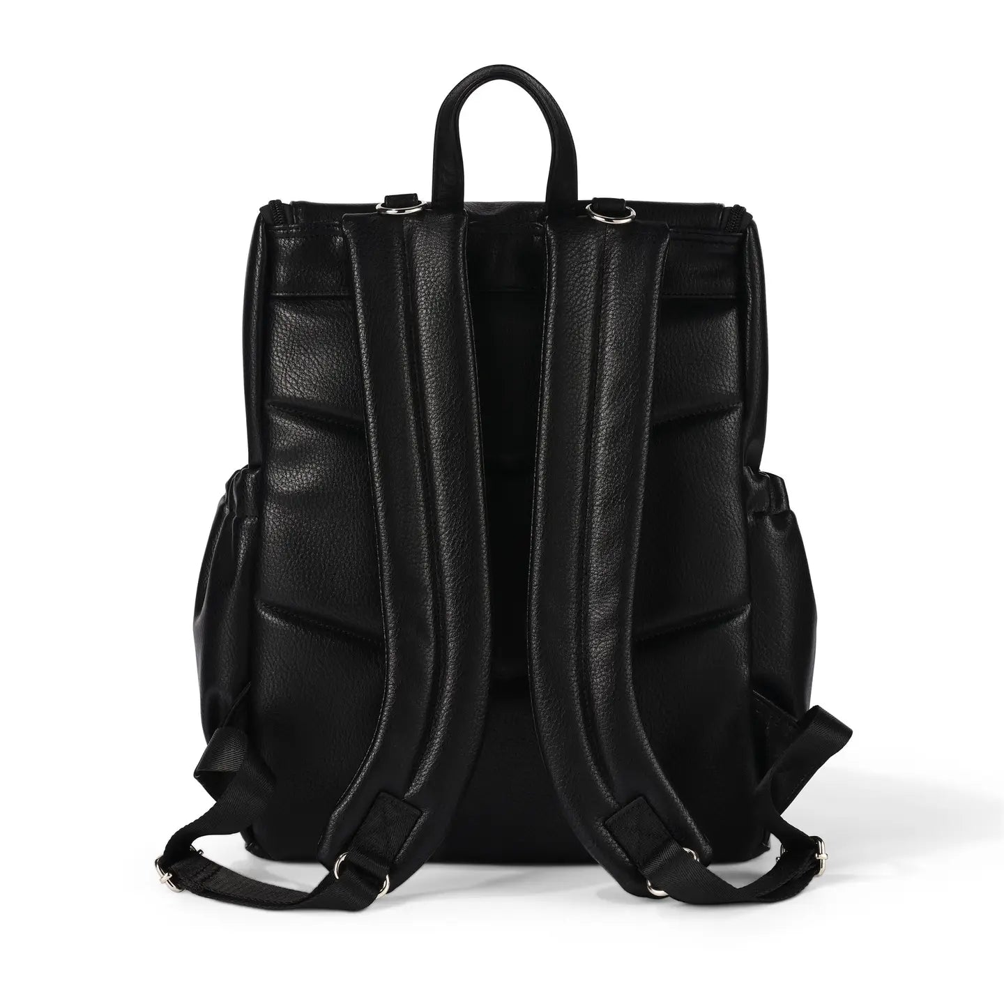 Signature Nappy Backpack | Black Dimple Vegan Leather