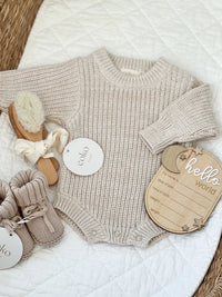 Chunky Knit Romper | Oat