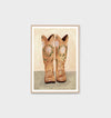 Floral Boots Sand | Framed Print