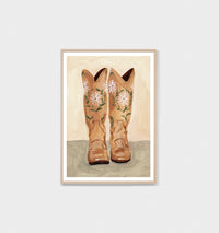 Floral Boots Sand | Framed Print
