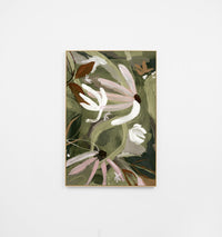 Floral Expression Green Canvas Print