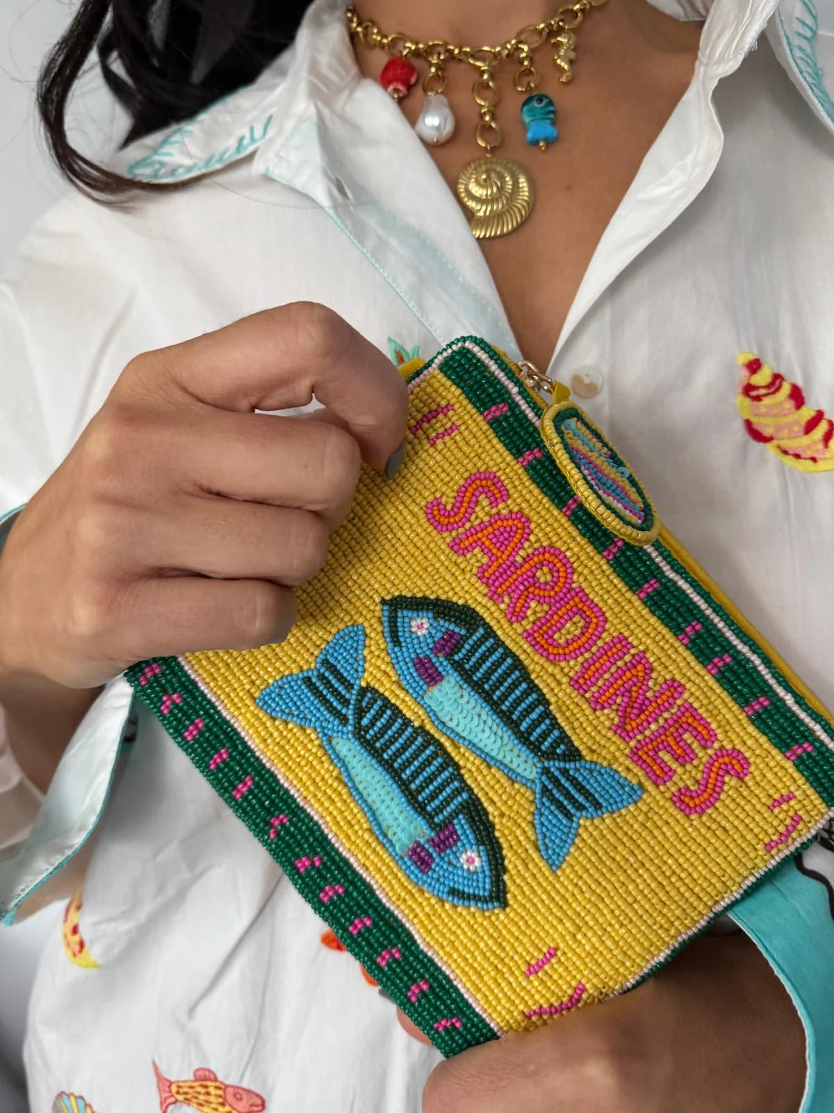 Beaded Coin Purse | Sardine Green