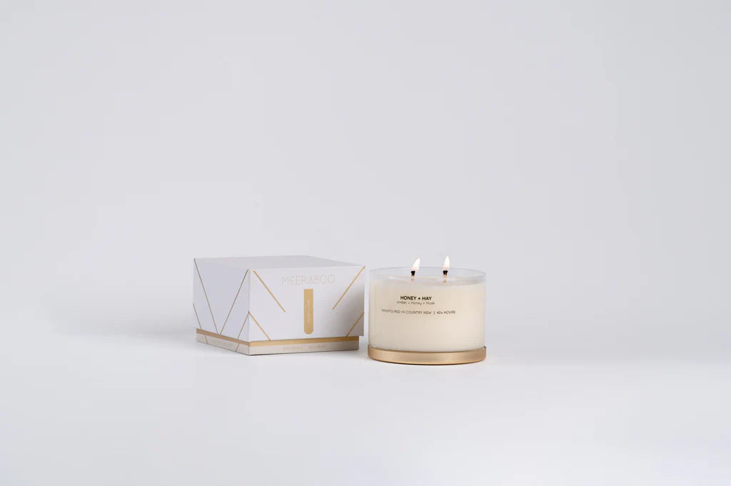 Honey + Hay Gold Lid Soy Candle
