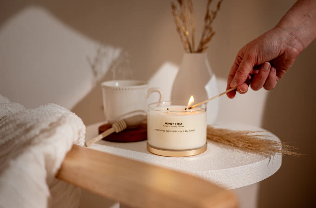 Honey + Hay Gold Lid Soy Candle