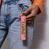Beaded Keychain | Pink + Green Tiamo Love